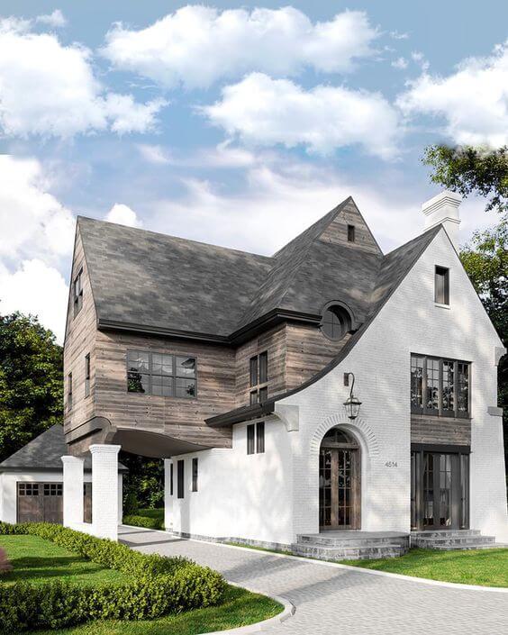 casa-alb-cu-gri Casa in culori de gri si alb